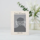 Memorial Service Memories Card met foto Briefkaart (Staand voorkant)