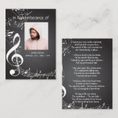 Memorial Service Muzieknoten Keepslag Business Ca Visitekaartje (Voorkant / Achterkant)