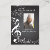 Memorial Service Muzieknoten Visitekaartje (Voorkant)