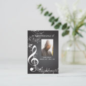 Memorial Service Muzieknoten Visitekaartje (Staand voorkant)