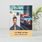 Memorial Service Nodig Ambulance Attendant Driver Kaart (Staand voorkant)