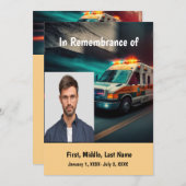 Memorial Service Nodig Ambulance Attendant Driver  Kaart (Voorkant / Achterkant)