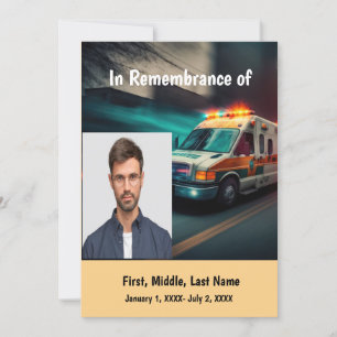 Memorial Service Nodig Ambulance Attendant Driver  Kaart