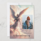 Memorial Service Nodig Angel Sky Clouds uit Kaart (Voorkant)