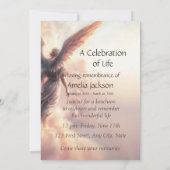 Memorial Service Nodig Angel Sky Clouds uit Kaart (Achterkant)