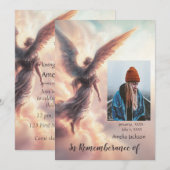 Memorial Service Nodig Angel Sky Clouds uit Kaart (Voorkant / Achterkant)