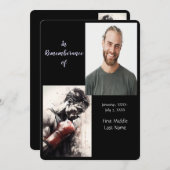 Memorial Service Nodig Boxer Boksen uit Kaart (Voorkant / Achterkant)