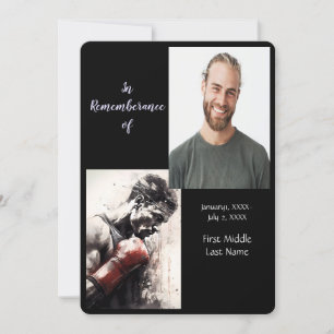 Memorial Service Nodig Boxer Boksen uit Kaart