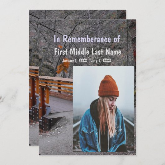 Memorial Service Nodig Bridge Forest Natuur Trees  Kaart (Voorkant / Achterkant)