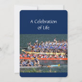 Memorial Service Nodig Dragon Boat Rower uit Kaart (Achterkant)