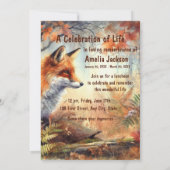 Memorial Service Nodig Fox Animal Wildlife Natuur  Kaart (Achterkant)