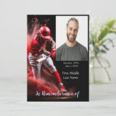 Memorial Service Nodig honkbalsoftbalspeler uit Kaart (Staand voorkant)