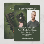 Memorial Service Nodig honkbalspeler uit Kaart (Voorkant / Achterkant)