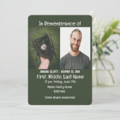 Memorial Service Nodig honkbalspeler uit Kaart (Staand voorkant)