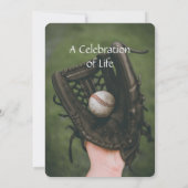 Memorial Service Nodig honkbalspeler uit Kaart (Achterkant)