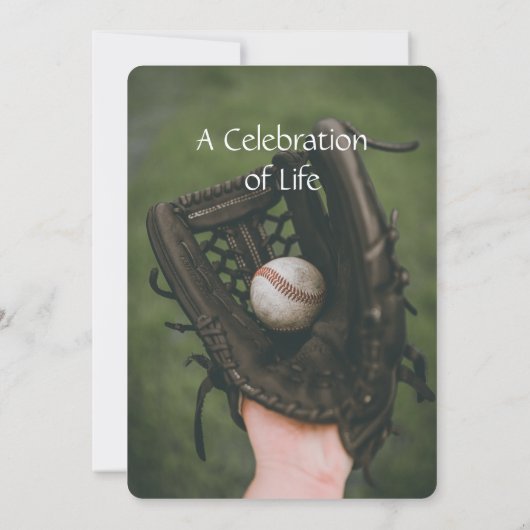 Memorial Service Nodig honkbalspeler uit Kaart (Achterkant)