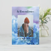 Memorial Service Nodig Hydrangea Tuinbloemen uit Kaart (Staand voorkant)