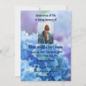 Memorial Service Nodig Hydrangea Tuinbloemen uit Kaart (Achterkant)