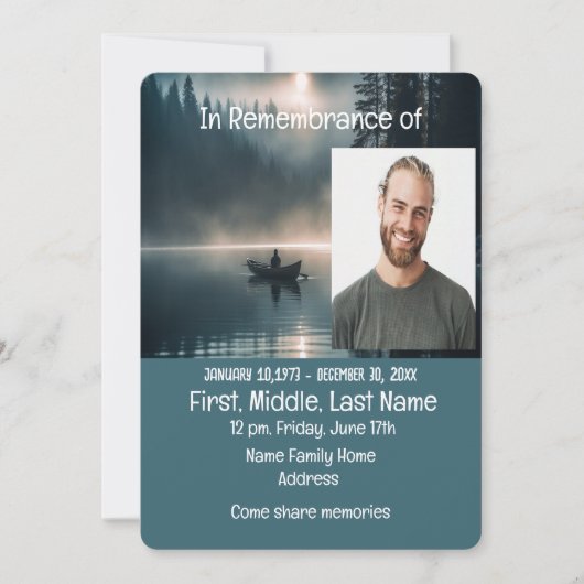 Memorial Service Nodig Lake Boating uit Kaart (Voorkant)