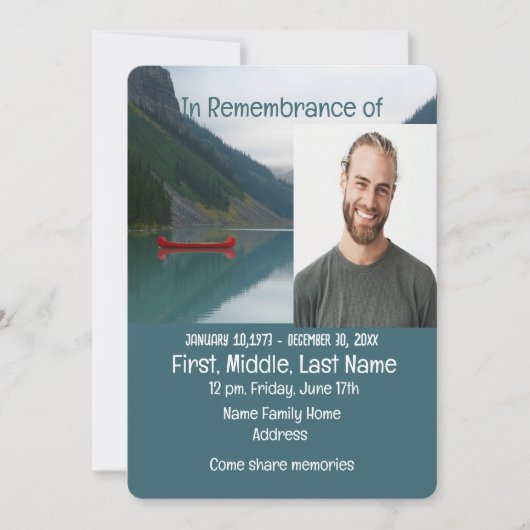 Memorial Service Nodig Lake Red Canoe uit Kaart (Voorkant)