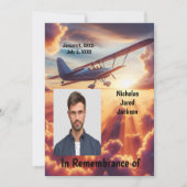 Memorial Service Nodig piloot vliegtuig vliegende  Kaart (Voorkant)