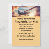 Memorial Service Nodig piloot vliegtuig vliegende  Kaart (Achterkant)