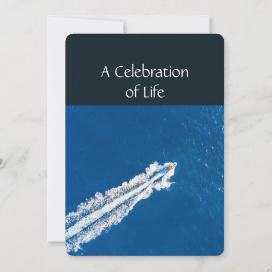 Memorial Service Nodig Power Boat Motor uit Kaart (Achterkant)