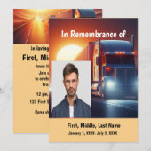 Memorial Service Nodig Semi-Truck Tractor-trailer  Kaart (Voorkant / Achterkant)