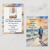 Memorial Service Nodig Waterverf Beach Paradise ui Visitekaartje (Voorkant / Achterkant)