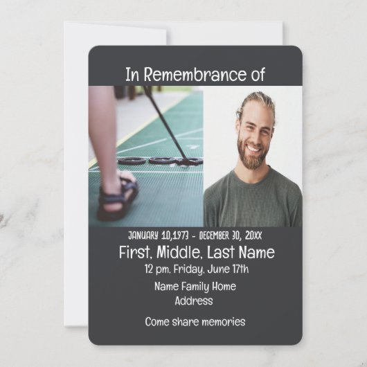 Memorial Service nodigen advocaat juridisch Kaart (Voorkant)