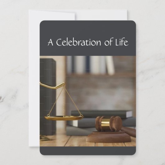 Memorial Service nodigen advocaat juridisch Kaart (Achterkant)