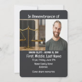 Memorial Service nodigen advocaat juridisch Kaart (Voorkant)