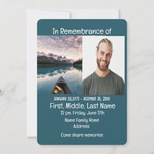 Memorial Service nodigen kanovaarders uit Kaart (Voorkant)