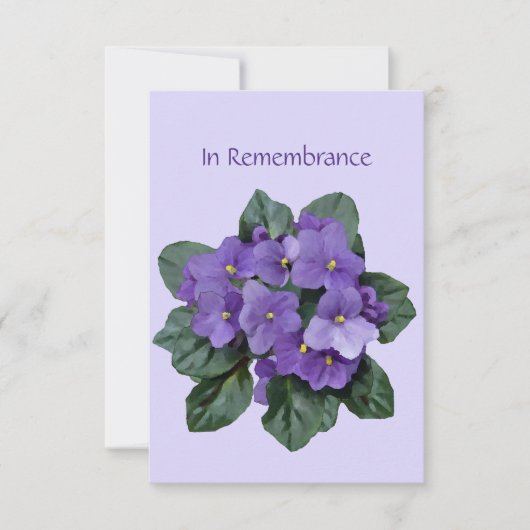 Memorial Service nodigt Afrikaans Violet Paars uit Kaart (Voorkant)
