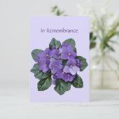 Memorial Service nodigt Afrikaans Violet Paars uit Kaart (Staand voorkant)