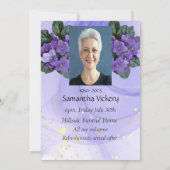 Memorial Service nodigt Afrikaans Violet Paars uit Kaart (Achterkant)