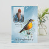 Memorial Service nodigt American Robin Bird uit Kaart (Staand voorkant)