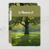 Memorial Service nodigt Beauely Shade Tree Lawn ui Kaart (Voorkant / Achterkant)