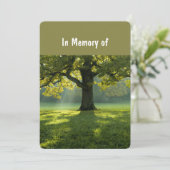 Memorial Service nodigt Beauely Shade Tree Lawn ui Kaart (Staand voorkant)