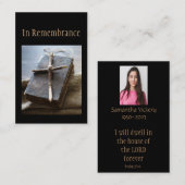 Memorial Service nodigt Bijbel Christelijk uit Visitekaartje (Voorkant / Achterkant)