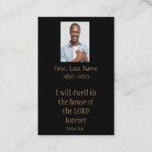 Memorial Service nodigt Bijbel uit om Christelijk  Visitekaartje (Achterkant)