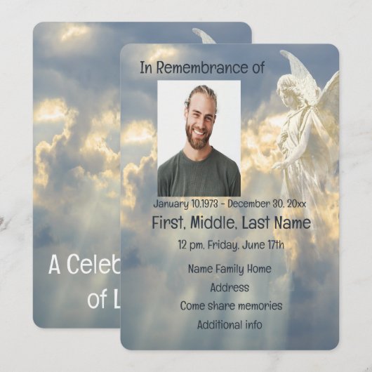 Memorial Service nodigt Bright Angel uit in Sky Kaart (Voorkant / Achterkant)