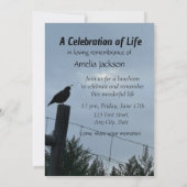 Memorial Service nodigt California Quail Bird uit Kaart (Achterkant)