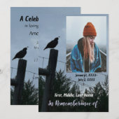 Memorial Service nodigt California Quail Bird uit Kaart (Voorkant / Achterkant)