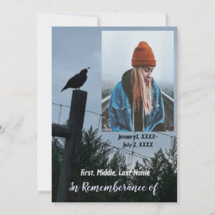 Memorial Service nodigt California Quail Bird uit Kaart