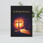 Memorial Service nodigt Christelijk Bijbelkruis ui Kaart (Staand voorkant)