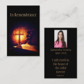 Memorial Service nodigt Christelijk Bijbelkruis ui Visitekaartje (Voorkant / Achterkant)