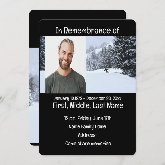 Memorial Service nodigt cross-country sckiing uit Kaart (Voorkant / Achterkant)