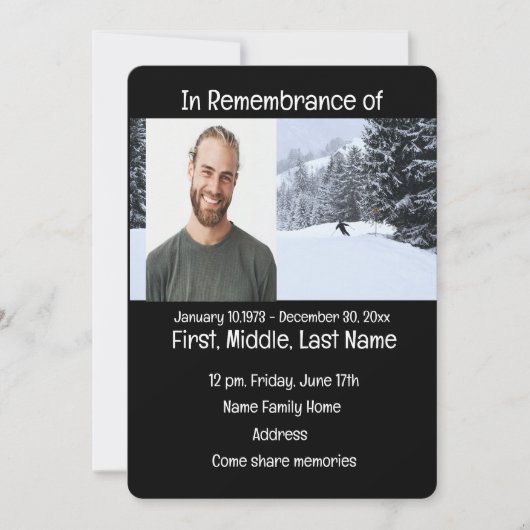 Memorial Service nodigt cross-country sckiing uit Kaart (Voorkant)