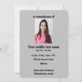 Memorial Service nodigt Dragonfly Dewdrops uit Kaart (Achterkant)